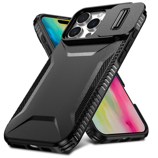 For iPhone 16 Pro Max Sliding Camshield Phone Case(Black) by buy2fix