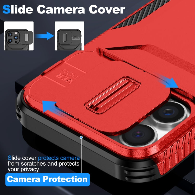 For iPhone 16 Pro Max Sliding Camshield Phone Case(Red) - iPhone 16 Pro Max Cases by buy2fix | Online Shopping UK | buy2fix