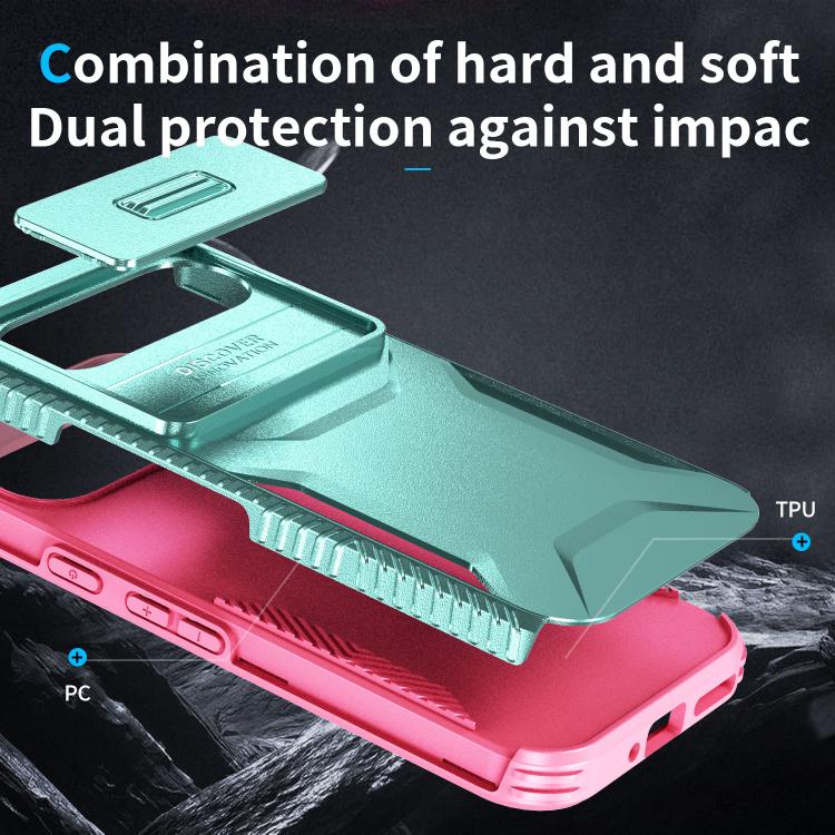 For Google Pixel 10 Pro / 10 / 9 Pro Sliding Camshield Phone Case(Grey Green + Pink) - Google Cases by buy2fix | Online Shopping UK | buy2fix