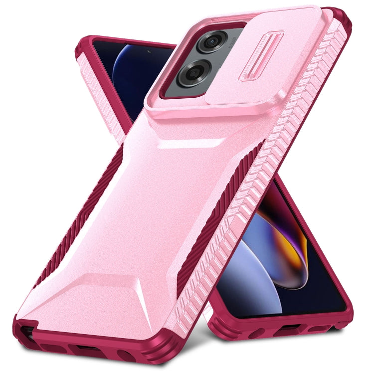 For Motorola Moto G Stylus 5G 2024 Sliding Camshield Phone Case(Pink + Rose Red) - Motorola Cases by buy2fix | Online Shopping UK | buy2fix