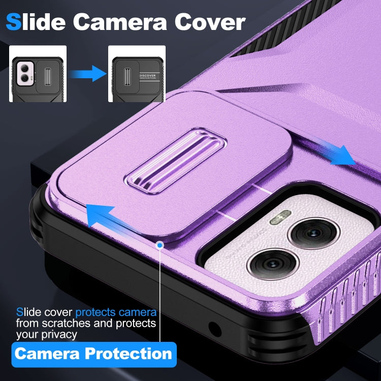 For Motorola Moto G Power 5G 2024 Sliding Camshield Phone Case(Purple) - Motorola Cases by buy2fix | Online Shopping UK | buy2fix