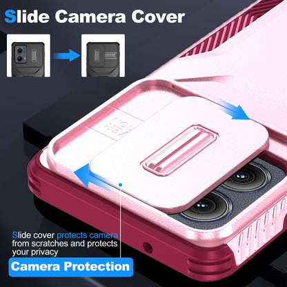 For Motorola Edge 5G 2024 Sliding Camshield Phone Case(Pink + Rose Red) by buy2fix