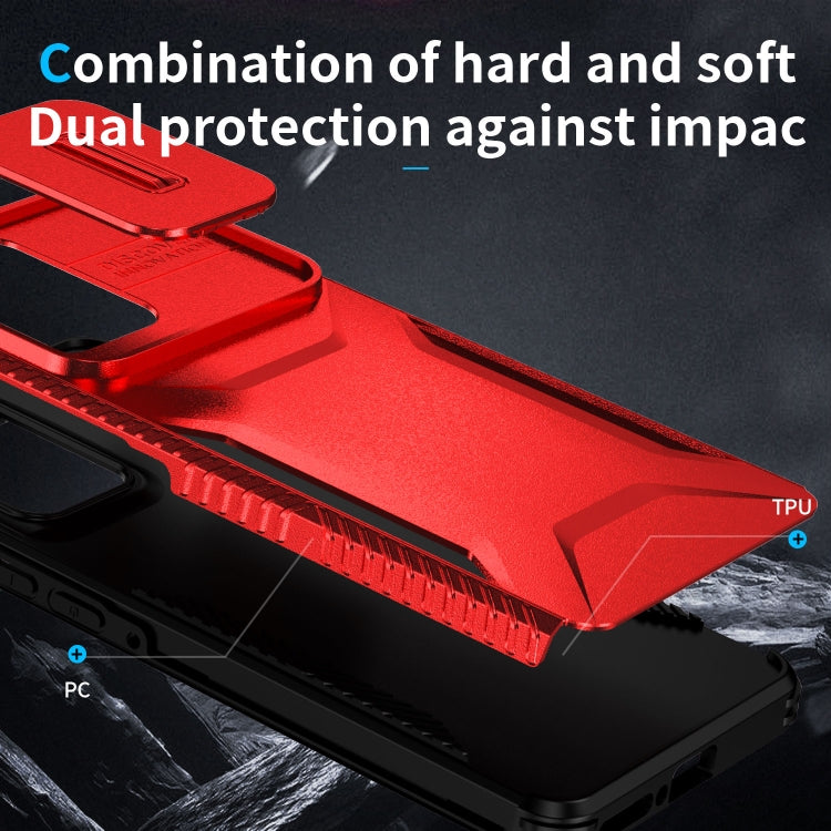 For Motorola Edge 5G 2024 Sliding Camshield Phone Case(Red) by buy2fix