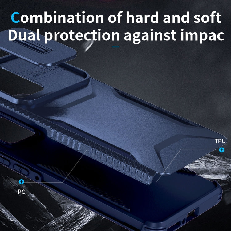 For Motorola Edge 5G 2024 Sliding Camshield Phone Case(Blue) by buy2fix