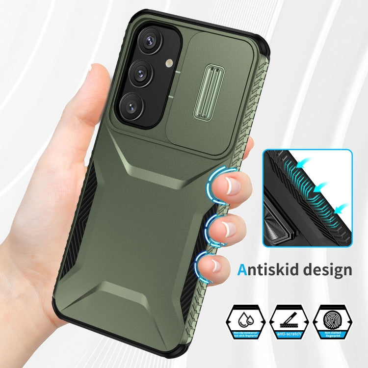For Samsung Galaxy S25+ 5G / S24+ 5G Sliding Camshield Phone Case(Alpine Green) by buy2fix