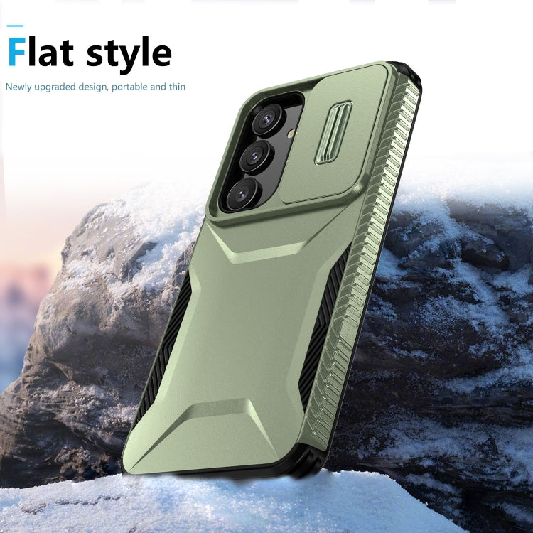 For Samsung Galaxy S25+ 5G / S24+ 5G Sliding Camshield Phone Case(Alpine Green) by buy2fix