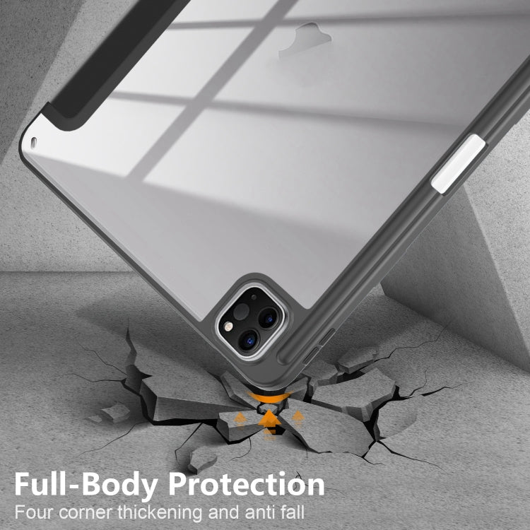 For iPad Pro 11 2025 / 2024 Acrylic 3-Fold Smart Leather Tablet Case(Black) by buy2fix