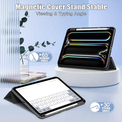 For iPad Pro 11 2025 / 2024 Acrylic 3-Fold Smart Leather Tablet Case(Black) by buy2fix