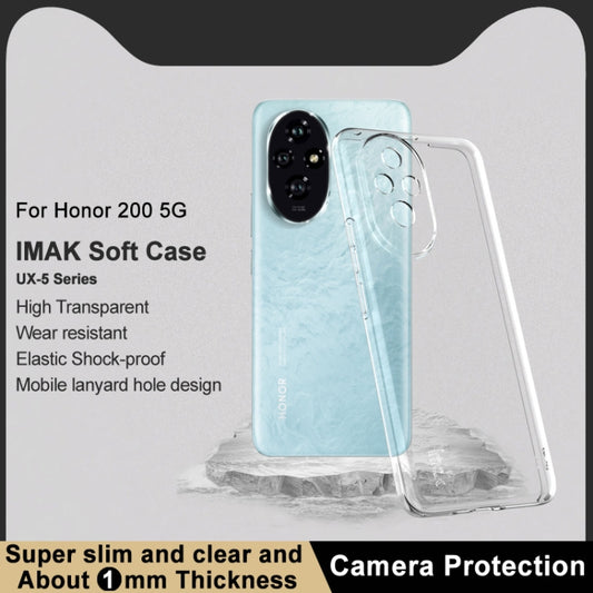 For Honor 200 5G imak UX-5 Series Super Slim Transparent Shockproof TPU Protective Case(Transparent) by imak