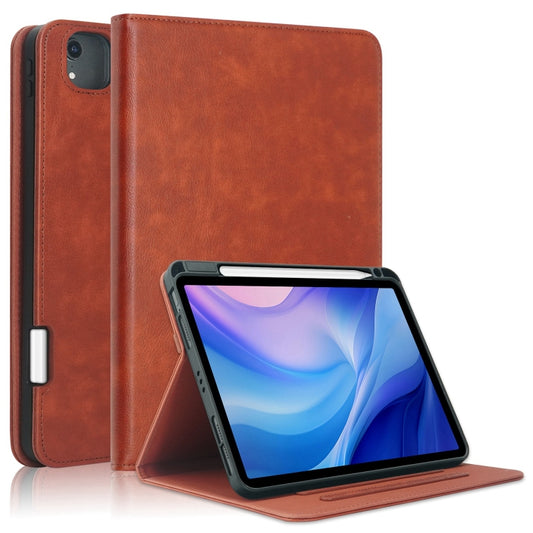 For iPad Air 11 2025 / 2024 Front Stand Smart TPU Leather Tablet Case(Brown) by buy2fix