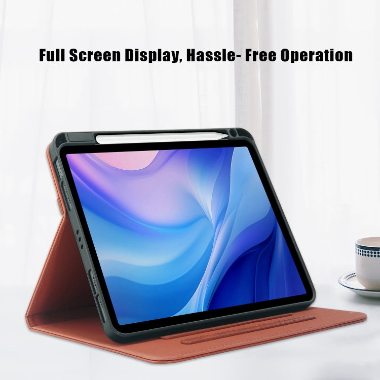 For iPad Air 11 2024 / Pro 11 2022 Front Stand Smart TPU Leather Tablet Case(Brown) - iPad Air 11 2024 Cases by buy2fix | Online Shopping UK | buy2fix