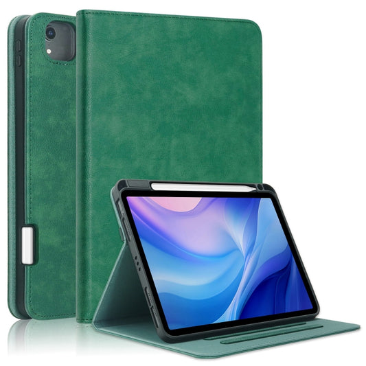 For iPad Air 11 2025 / 2024 Front Stand Smart TPU Leather Tablet Case(Green) by buy2fix