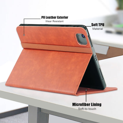 For iPad Air 13 2025 / 2024 Front Stand Smart TPU Leather Tablet Case(Brown) by buy2fix