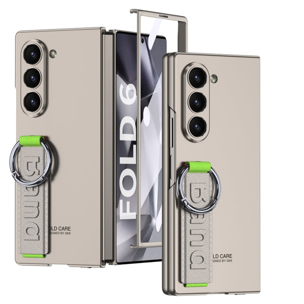 For Samsung Galaxy Z Fold6 GKK Integrated Accurate Hole Side Wrist Strap Ring Phone Case(Titanium Gray) by GKK