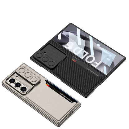 For Samsung Galaxy Z Fold6 GKK Integrated Ultra-thin Sliding Window Card Slot Phone Case(Titanium Gray) - Galaxy Z Fold6 5G Cases by GKK | Online Shopping UK | buy2fix