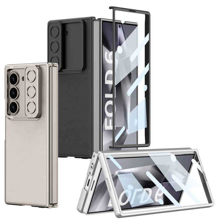 For Samsung Galaxy Z Fold6 GKK Integrated Ultra-thin Sliding Window Leather Phone Case(Silver) - Galaxy Z Fold6 5G Cases by GKK | Online Shopping UK | buy2fix