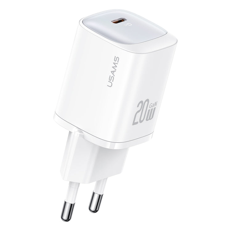 USAMS CC248 20W USB-C / Type-C GaN Fast Charger, EU Plug(White) - USB Charger by USAMS | Online Shopping UK | buy2fix