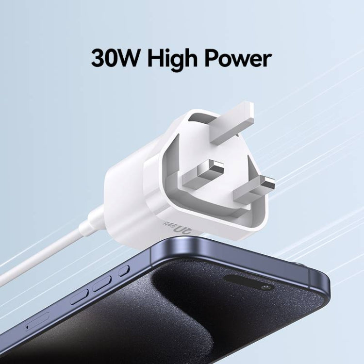 USAMS CC253 30W USB-C / Type-C GaN Fast Charger, UK Plug(Black) - USB Charger by USAMS | Online Shopping UK | buy2fix