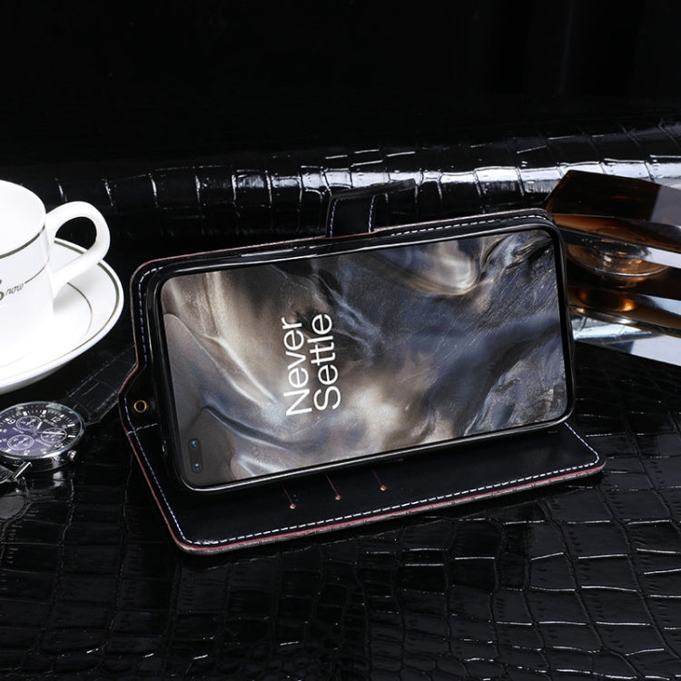 For OnePlus Nord idewei Crocodile Texture Horizontal Flip Leather Case with Holder & Card Slots & Wallet(Black) - OnePlus Cases by idewei | Online Shopping UK | buy2fix