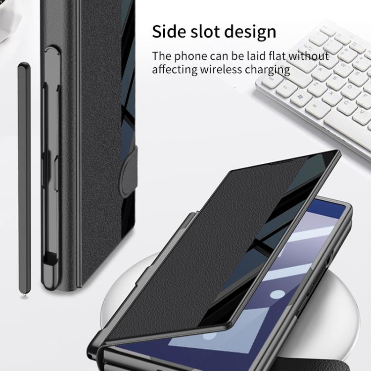 For Samsung Galaxy Z Fold7 5G GKK Integrated Full Coverage Flip Phone Case with Pen Slot, Not Included Pen(Titanium Gray) - Galaxy Z Fold7 5G Cases by GKK | Online Shopping UK | buy2fix
