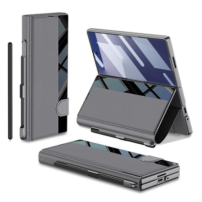 For Samsung Galaxy Z Fold7 5G GKK Integrated Full Coverage Flip Phone Case with Pen Slot, Not Included Pen(Grey) - Galaxy Z Fold7 5G Cases by GKK | Online Shopping UK | buy2fix