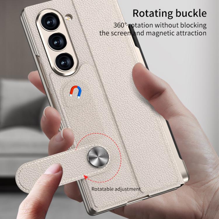 For Samsung Galaxy Z Fold7 5G GKK Integrated Full Coverage Flip Phone Case with Pen Slot, Not Included Pen(Grey) - Galaxy Z Fold7 5G Cases by GKK | Online Shopping UK | buy2fix