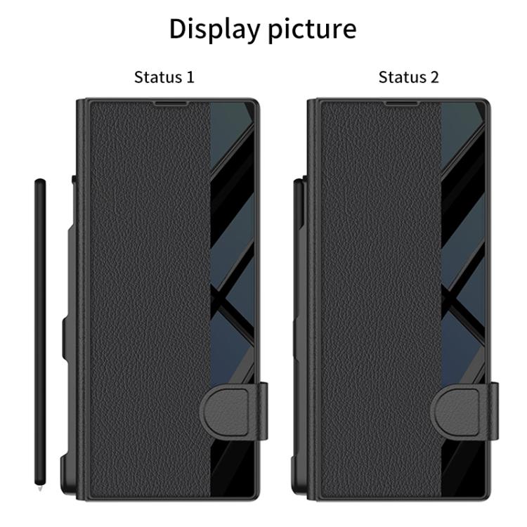 For Samsung Galaxy Z Fold7 5G GKK Integrated Full Coverage Flip Phone Case with Pen Slot, Not Included Pen(Grey) - Galaxy Z Fold7 5G Cases by GKK | Online Shopping UK | buy2fix