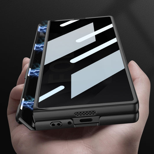 For Samsung Galaxy Z Fold6 GKK Integrated Anti Peep Full Coverage Magnetic Fold Phone Case with Pen Slot, Not Included Pen(Night Green) by GKK