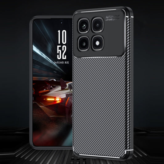 For Redmi K70 Ultra Carbon Fiber Texture Shockproof TPU Phone Case(Black) by buy2fix