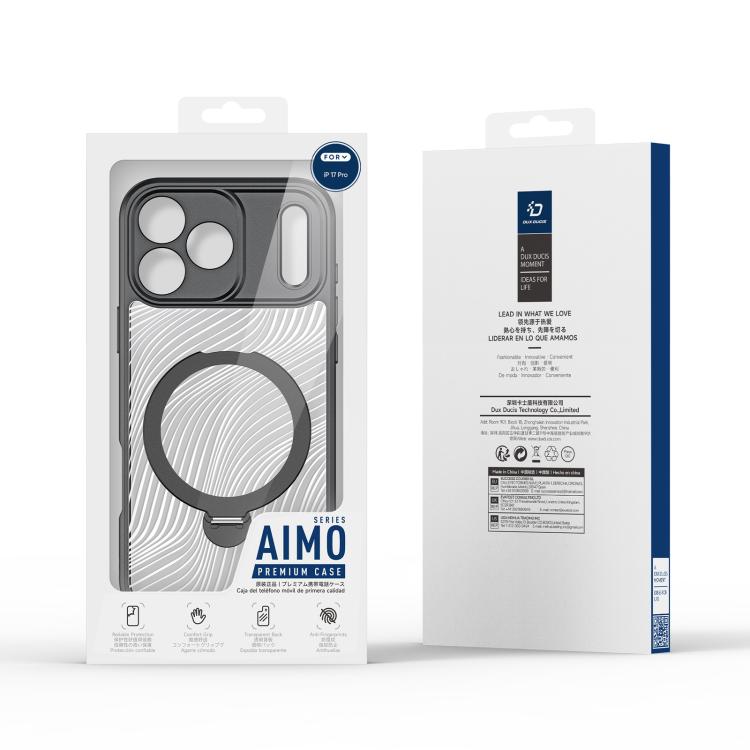 For iPhone 17 Pro DUX DUCIS Aimo Mag Series MagSafe Ring Holder Frosted Phone Case(Black) - iPhone 17 Pro Cases by DUX DUCIS | Online Shopping UK | buy2fix