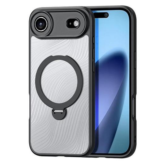 For iPhone 17 Air DUX DUCIS Aimo Mag Series MagSafe Ring Holder Frosted Phone Case(Black)