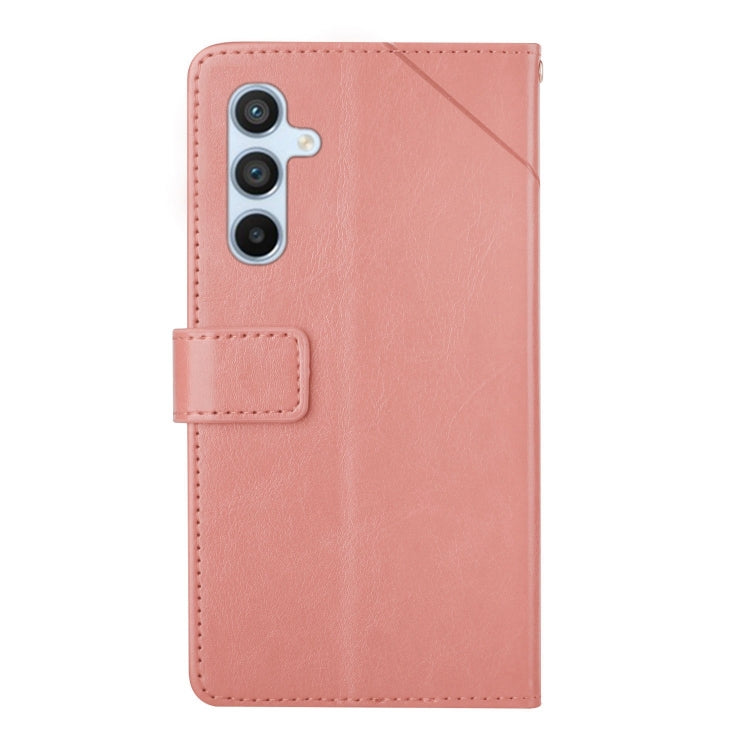 For Samsung Galaxy S25 5G Y-shaped Pattern Flip Leather Phone Case(Pink) by buy2fix