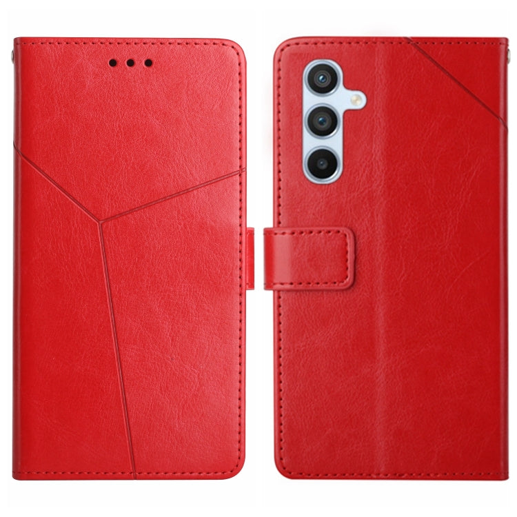 For Samsung Galaxy S25+ 5G Y-shaped Pattern Flip Leather Phone Case(Red) by buy2fix