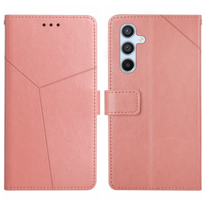 For Samsung Galaxy S25+ 5G Y-shaped Pattern Flip Leather Phone Case(Pink) by buy2fix
