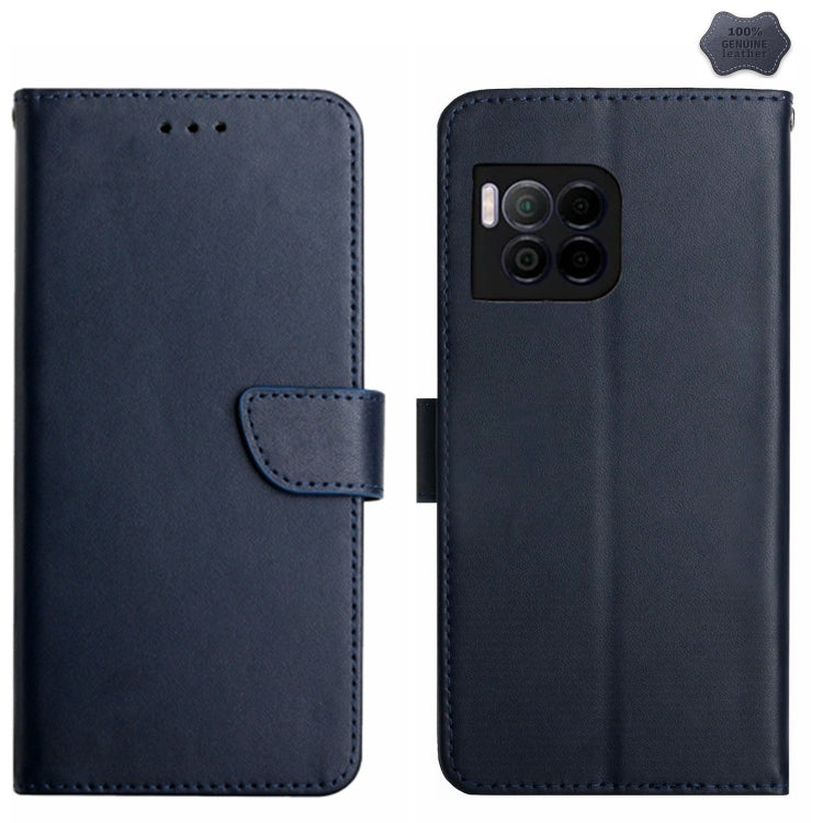 For T-Mobile REVVL 7 Pro 5G HT02 Genuine Leather Fingerprint-proof Flip Phone Case(Blue) - More Brand by buy2fix | Online Shopping UK | buy2fix