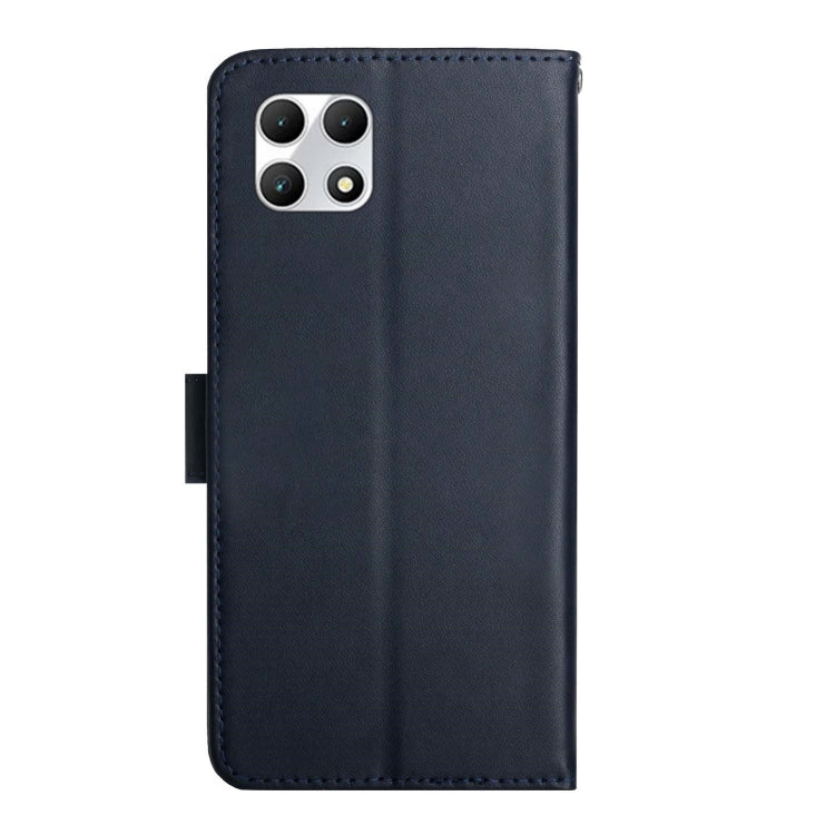 For T-Mobile REVVL 7 5G HT02 Genuine Leather Fingerprint-proof Flip Phone Case(Blue) - More Brand by buy2fix | Online Shopping UK | buy2fix
