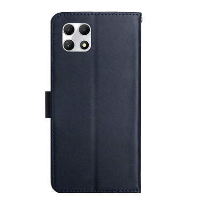 For T-Mobile REVVL 7 5G HT02 Genuine Leather Fingerprint-proof Flip Phone Case(Blue) - More Brand by buy2fix | Online Shopping UK | buy2fix