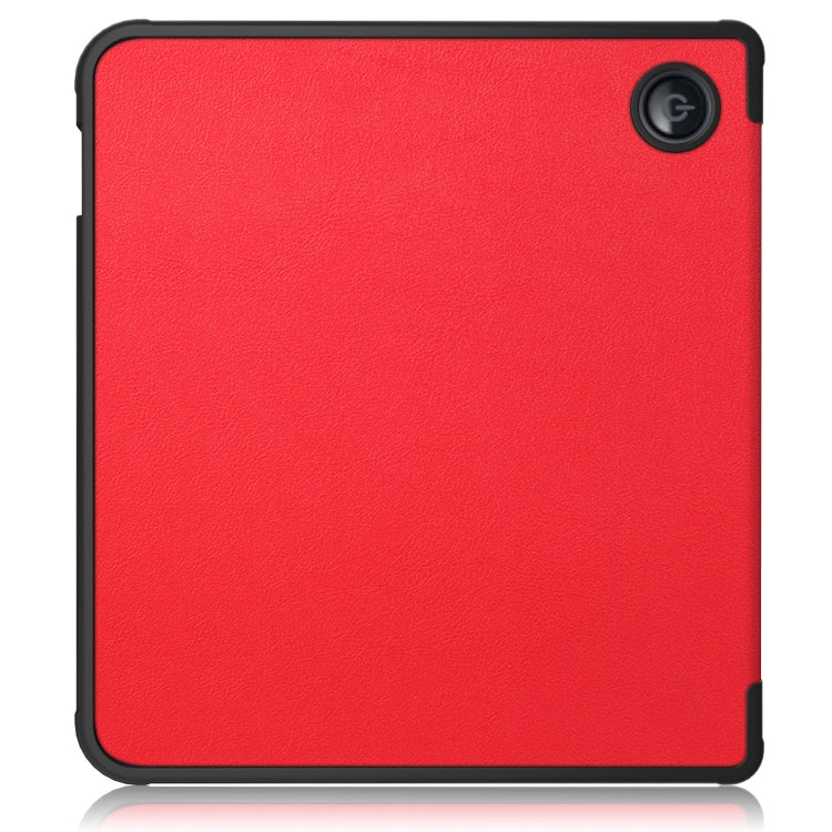 For Kobo Libra Colour 2024 Solid Color Deformation TPU Leather Smart Tablet Case(Red) - Others by buy2fix | Online Shopping UK | buy2fix