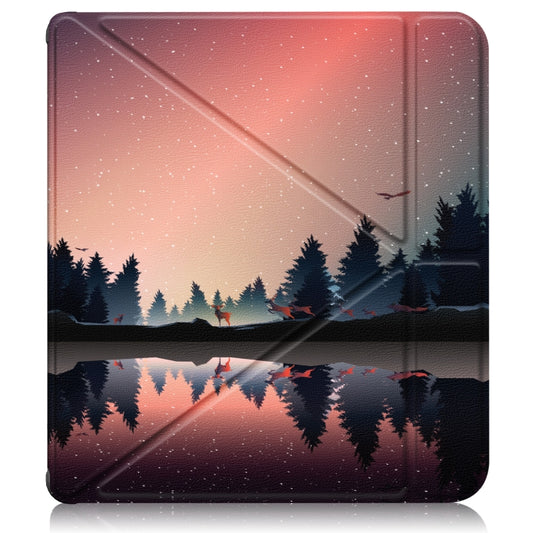 For Kobo Libra Colour 2024 Solid Color Deformation TPU Leather Smart Tablet Case(Sunset) by buy2fix