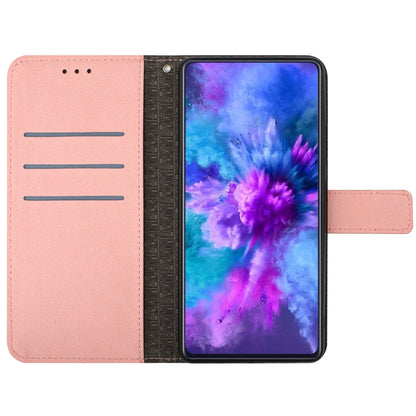 For Samsung Galaxy S25 5G Rhombic Grid Texture Leather Phone Case(Pink) - Galaxy S25 5G Cases by buy2fix | Online Shopping UK | buy2fix