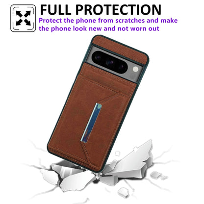 For Google Pixel 9 Pro XL Solid Color Metal Buckle Card Slots Bag Phone Case(Brown) - Google Cases by buy2fix | Online Shopping UK | buy2fix