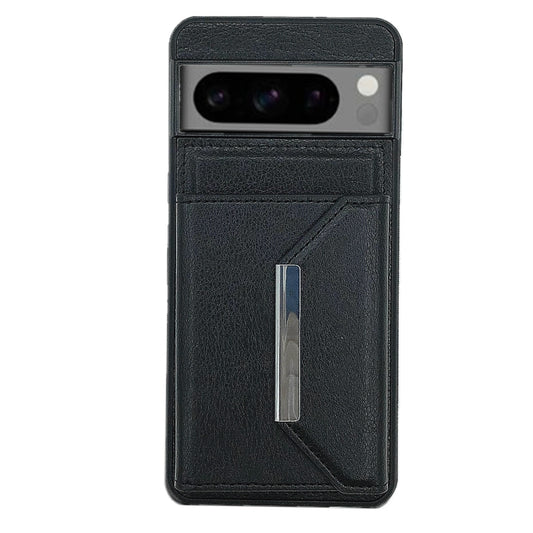 For Google Pixel 9 Pro XL Solid Color Metal Buckle Card Slots Bag Phone Case(Black) by buy2fix