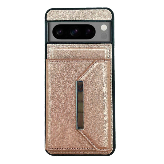 For Google Pixel 9 Pro XL Solid Color Metal Buckle Card Slots Bag Phone Case(Rose Gold) by buy2fix