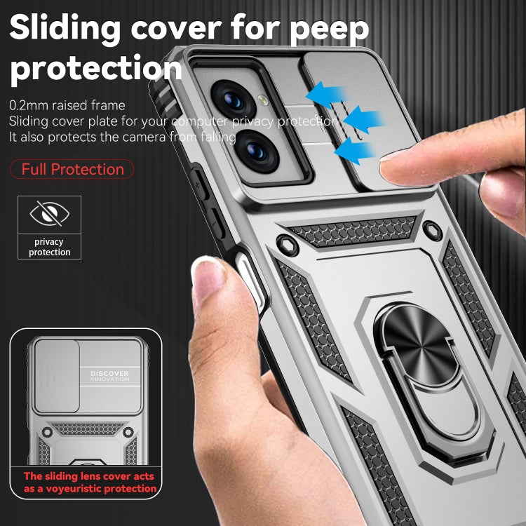 For Motorola Moto G Power 5G 2024 Sliding Camshield Holder Phone Case(Silver) - Motorola Cases by buy2fix | Online Shopping UK | buy2fix