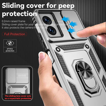 For Motorola Moto G Power 5G 2024 Sliding Camshield Holder Phone Case(Silver) - Motorola Cases by buy2fix | Online Shopping UK | buy2fix