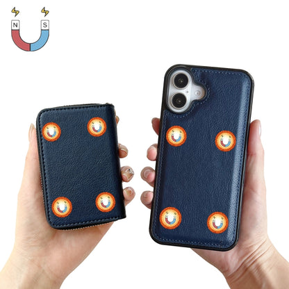 For iPhone 16 Plus Solid Color Zipper 11-Card Slots Bag Phone Case with Lanyard(Blue) - iPhone 16 Plus Cases by buy2fix | Online Shopping UK | buy2fix