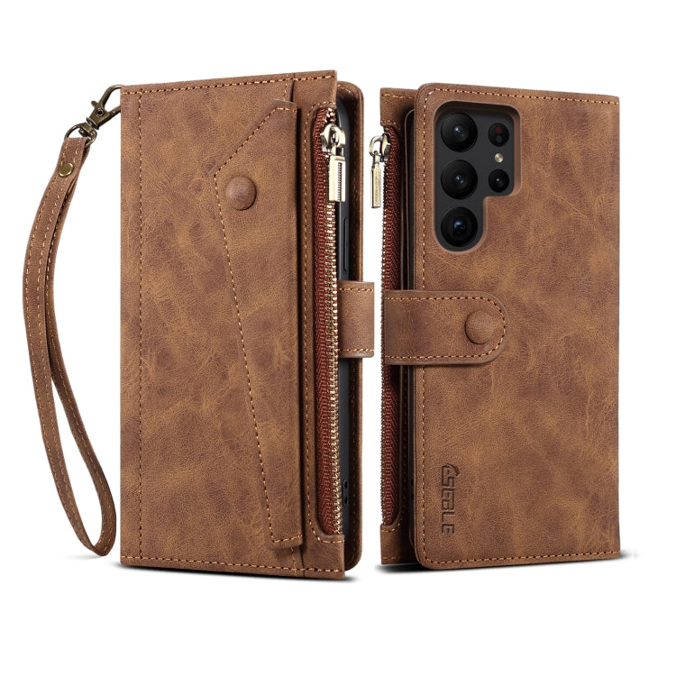 For Samsung Galaxy S24 Ultra 5G ESEBLE Retro Frosted RFID Flip Leather Phone Case(Brown) - Galaxy S24 Ultra 5G Cases by ESEBLE | Online Shopping UK | buy2fix