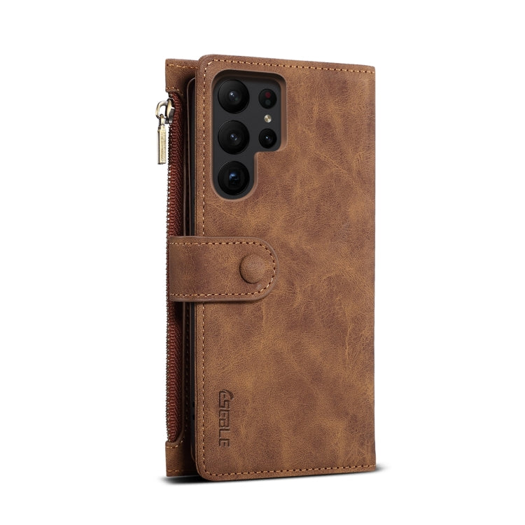 For Samsung Galaxy S24 Ultra 5G ESEBLE Retro Frosted RFID Flip Leather Phone Case(Brown) - Galaxy S24 Ultra 5G Cases by ESEBLE | Online Shopping UK | buy2fix