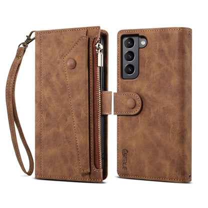 For Samsung Galaxy S24+ 5G ESEBLE Retro Frosted RFID Flip Leather Phone Case(Brown) - Galaxy S24+ 5G Cases by ESEBLE | Online Shopping UK | buy2fix