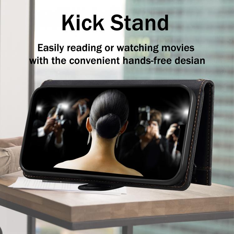 For Samsung Galaxy S25 Edge 5G ESEBLE Retro Frosted RFID Flip Leather Phone Case(Black) - Galaxy S25 Edge 5G Cases by ESEBLE | Online Shopping UK | buy2fix